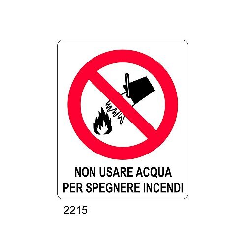Non usare acqua per spegnere incendi - C - Alluminio 270x370 mm