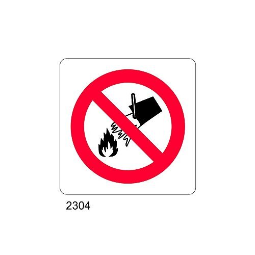 Divieto di usare acqua per spegnere incendi - A - Alluminio 115x115 mm