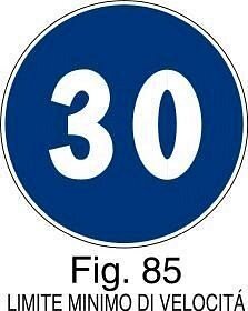 Cartello Limite minimo di velocità - Conf. 10pz