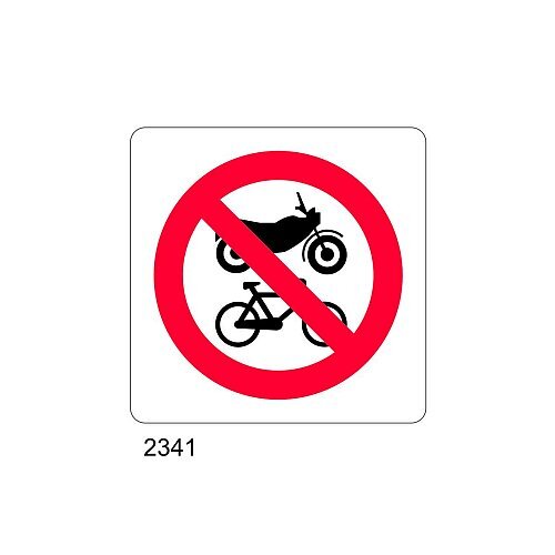 Divieto di accesso con motocicli e cicli - A - Alluminio 115x115 mm
