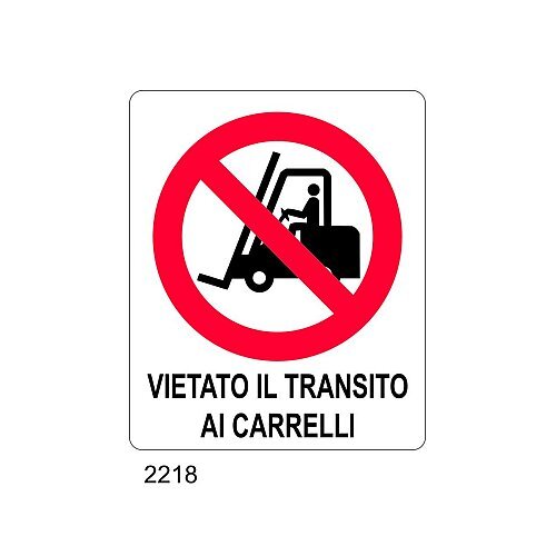 Vietato il transito ai carrelli - A - Alluminio 115x160 mm