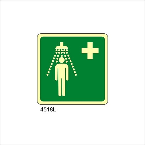 Doccia di emergenza Luminescente - B - Alluminio Luminescente - 160x160 mm - Conf 10 pz.
