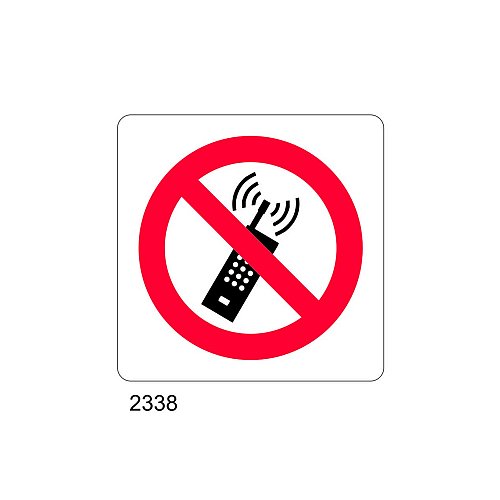 Divieto di accesso con telefoni cellulari - D - Alluminio 435x435 mm - Conf 10 pz.