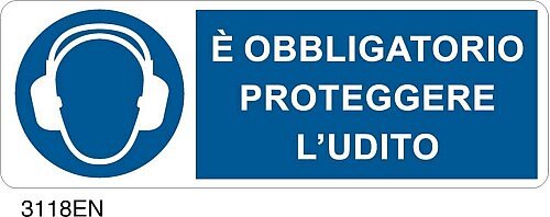 E' obbligatorio proteggere l'udito - E - Alluminio 500x700 mm