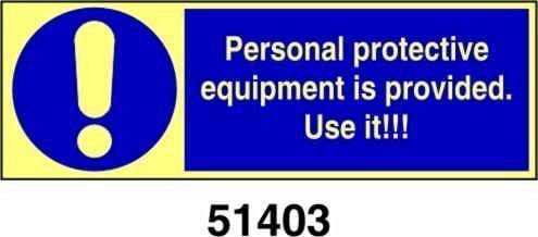 Personal protective equipment is provided use it - A - PVL 300x100 mm - Conf 10 pz.