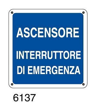 Ascensore. Interruttore di emergenza - A - PVC adesivo 120x120 mm