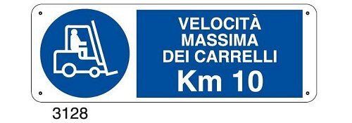 Cartello Velocità massima dei carrelli Km 10