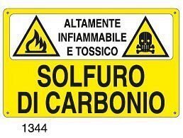 Attenzione infiammabile e tossico-Solfuro di Carbonio - A - Alluminio 500x330 mm