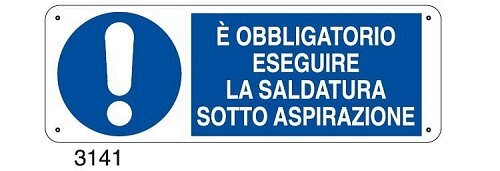 E' obbligatorio eseguire la saldatura sotto aspirazione