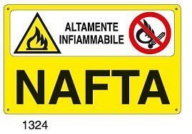 Altamente infiammabile-Nafta - A - Alluminio 500x330 mm - Conf 10 pz.