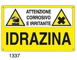 Attenzione corrosivo e irritante-Idrazina - A - Alluminio 500x330 mm