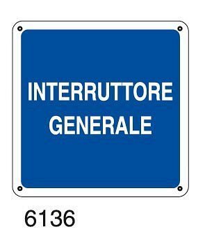 Interruttore generale - C - PVC adesivo 230x230 mm