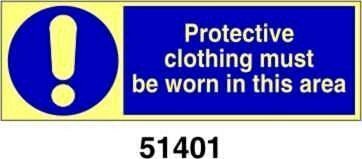 Protective clothing must be worn in this area - A - PVL 300x100 mm