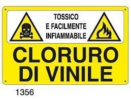 Tossico e facilmente infiammabile-Cloruro di vinile - A - Alluminio 500x330 mm