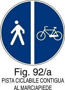 Pista ciclabile contigua al marciapiede - C - Alluminio CL.2 90cm