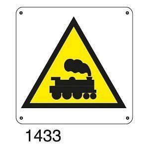 Pericolo uscita locomotiva - E - Alluminio 665x665 mm - Conf 10 pz.