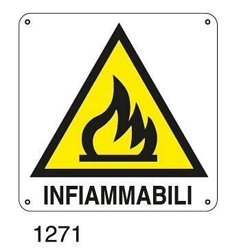 Infiammabili - B - Alluminio 220x220 mm