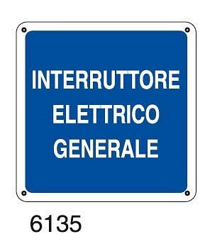 Interruttore elettrico generale - A - Alluminio 120x120 mm