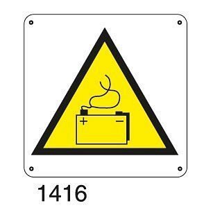 Pericolo accumulatori - C - Alluminio 270x270 mm