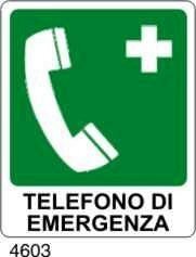 Telefono di emergenza - A - Alluminio 120x145 mm