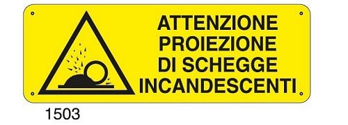 Attenzione proiezione di schegge incandescenti - C - Alluminio 330x500 mm
