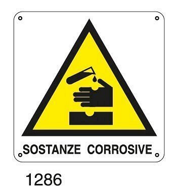 Sostanze corrosive - B - Alluminio 220x220 mm - Conf 10 pz.