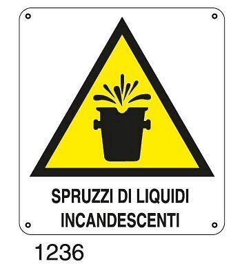 Spruzzi di liquidi incandescenti - B - PVC adesivo 220x250 mm