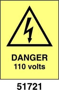 Danger 110 volts - A - ADL 150x200 mm