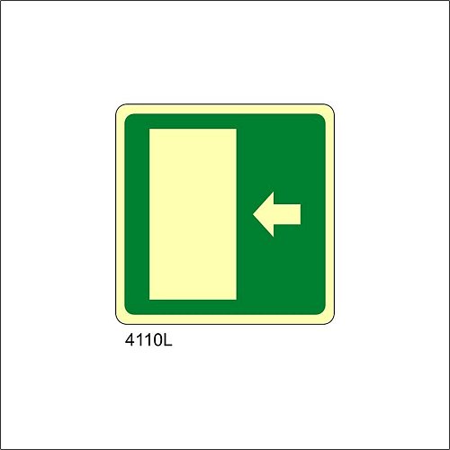 Uscita emergenza sinistra Luminescente - A - Adesivo Luminescente - 120x120 mm