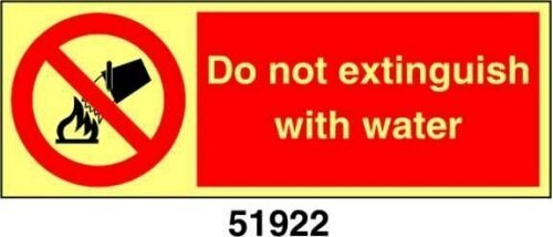 Do not extinguish with water - A - ADL 200x75 mm