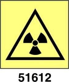 Caution radiation risk - attenzione rischio radiazioni - A - ADL 100x100 mm