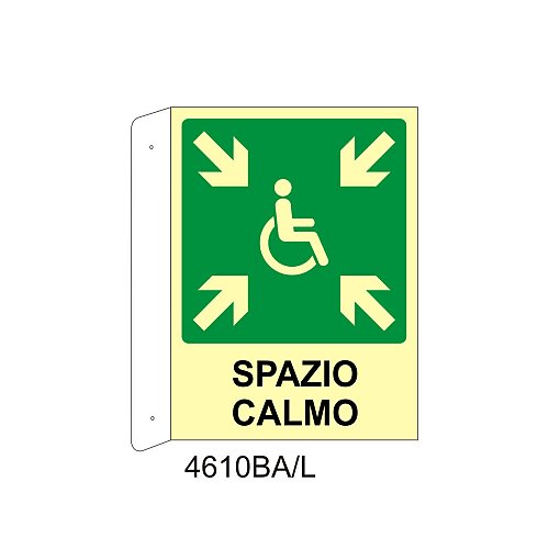Spazio calmo - Alluminio - B - 160x210mm - Bifacciale a Bandiera - Non Luminescente - Conf.1 pz