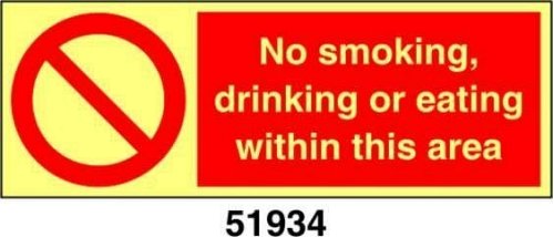 No smoking drinking or eating within this area - B - PVL 300x100 mm