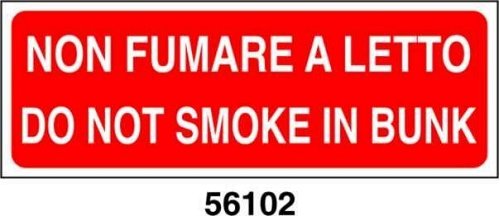 Do not smoke in bunk - Non fumare a letto - A - AD 350x125 mm