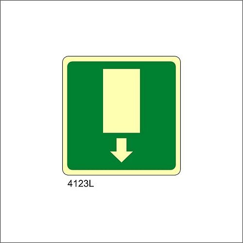 Uscita emergenza basso Luminescente - A - Adesivo Luminescente - 120x120 mm
