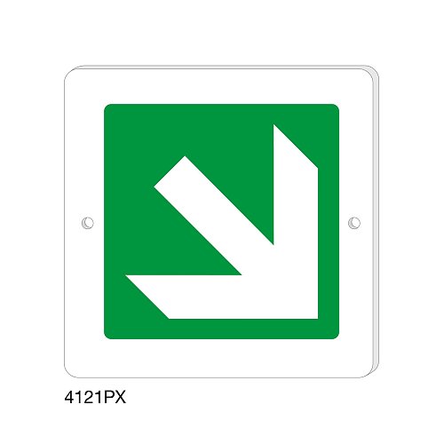 Direzione da seguire angolo sinistro - Plexiglass - C - 200x200 mm - Monofacciale - 2 Fori