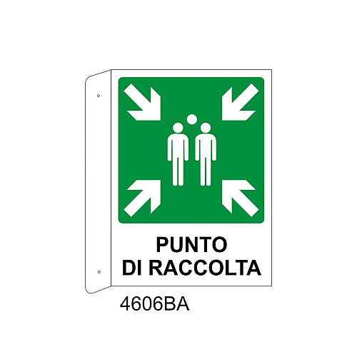 Punto di raccolta - Alluminio - C - 230x310mm - Bifacciale a Bandiera - Non Luminescente - Conf.1 pz