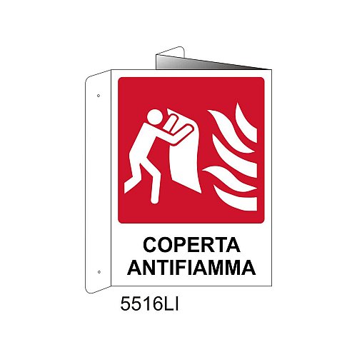 Coperta Antifiamma - Alluminio - B - 160x210mm - Bifacciale a Libro - Non Luminescente - Conf.1 pz
