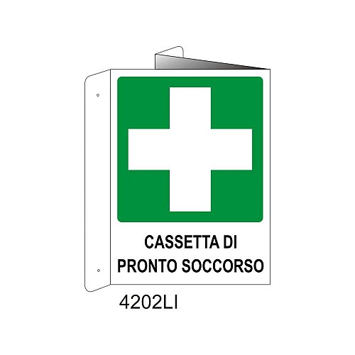 Cassetta di pronto soccorso - Alluminio - B - 160x210mm - Bifacciale a Libro - Non Luminescente - Conf.1 pz