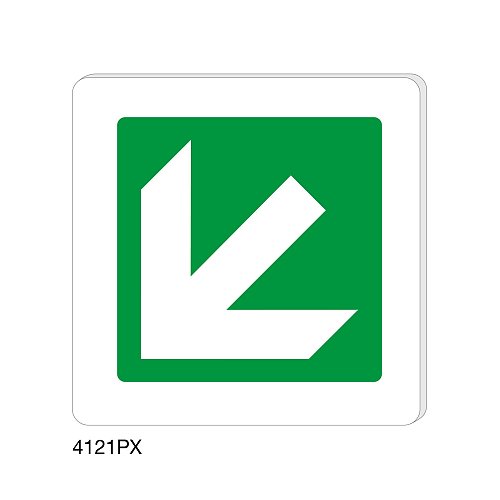 Direzione da seguire angolo destro - Plexiglass - B - 150x150 mm - Monofacciale - Senza Fori