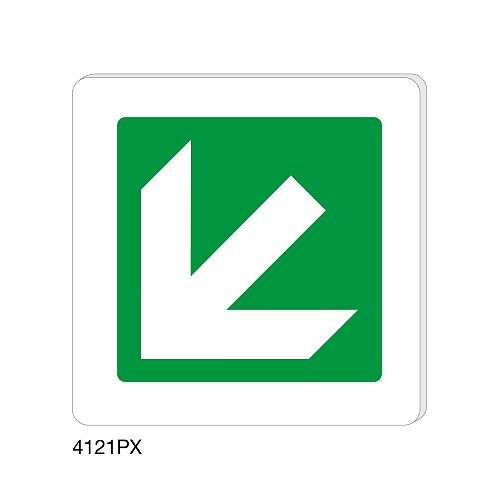 Direzione da seguire angolo destro - Plexiglass - B - 150x150 mm - Bifacciale - Senza Fori