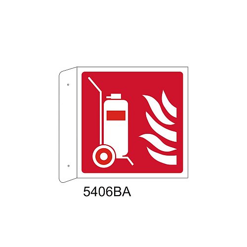 Estintore Carrellato - Alluminio - D - 370x370mm - Bifacciale a Bandiera - Non Luminescente - Conf.1 pz