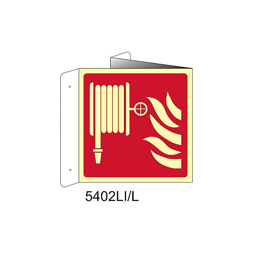 Lancia antincendio naspo - Alluminio - D - 370x370mm - Bifacciale a Libro - Luminescente - Conf.1 pz