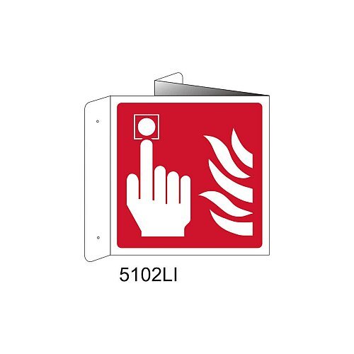 Allarme antincendio - Alluminio - D - 370x370mm - Bifacciale a Libro - Non Luminescente - Conf.1 pz