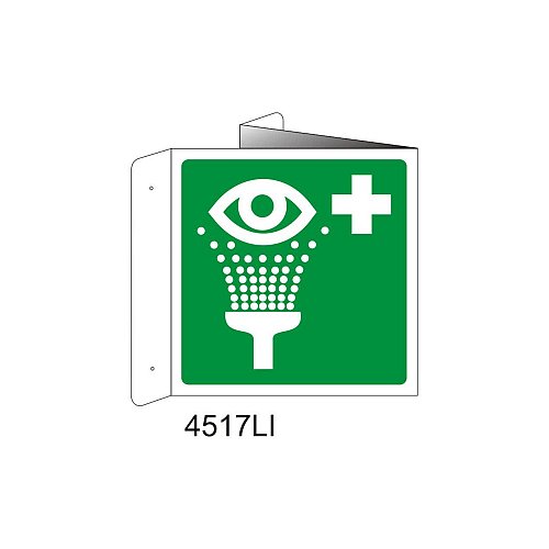 Lavaocchi di emergenza - Alluminio - B - 160x160mm - Bifacciale a Libro - Non Luminescente - Conf.1 pz