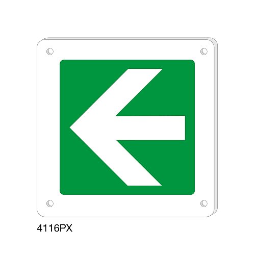 Direzione da seguire lato destro sinistro - Plexiglass - C - 200x200 mm - Monofacciale - 4 Fori