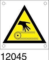 Targhetta bordo macchina "Pericolo nastro trasportatore" in all. 60x60 mm - conf. 10 pz