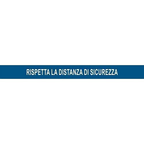 Rispetta la distanza di sicurezza 1000x80 mm - Blu