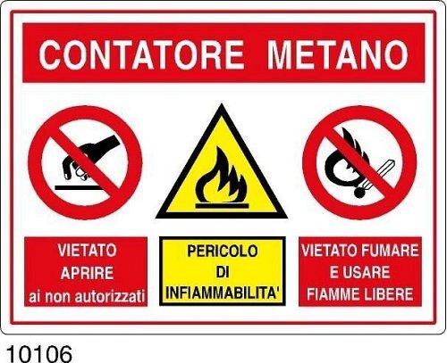 Contatore Metano - A - Alluminio - 300x200 mm