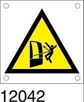 Targhetta bordo macchina "Proiezione Schegge" in all. 60x60 mm - conf. 10 pz